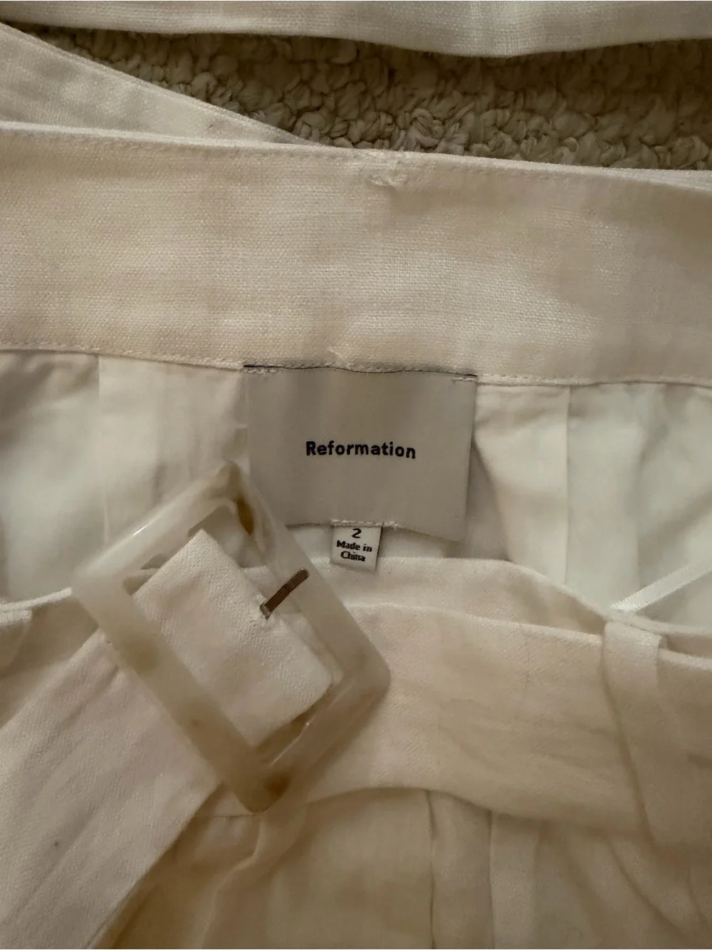 Reformation Niki Belted Linen Two Piece Too and Skirt  Set